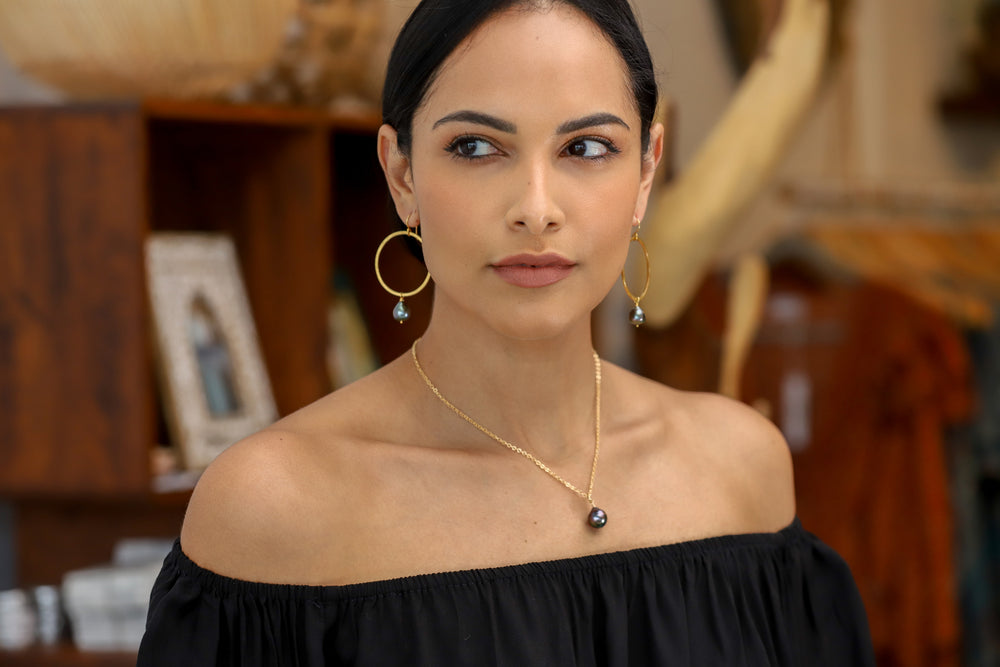 Kaya Necklace in Tahitian Pearl