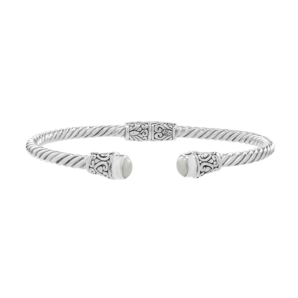 Sterling Silver & Pearl Cuff Bracelet