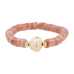 Sunstone & Gold South Sea Pearl Bracelet