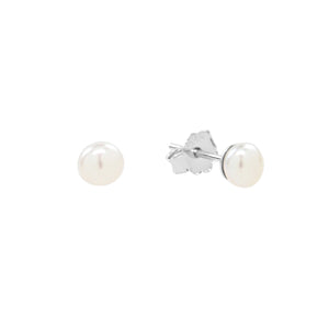 
            
                Load image into Gallery viewer, Sterling Silver 4mm White Freshwater Pearl Studs
            
        