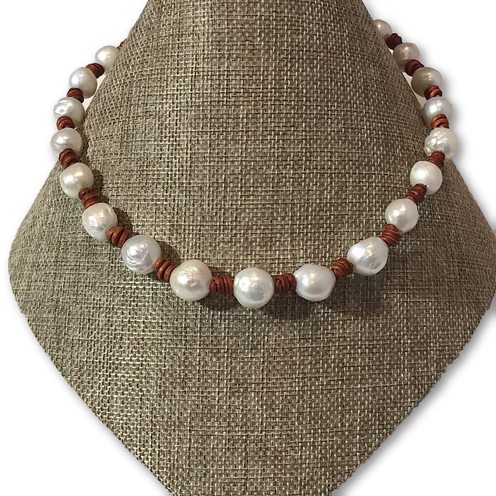 
            
                Load image into Gallery viewer, Baroque Pearl Eternity Necklace
            
        