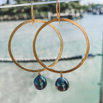 Moon Hoops in Tahitian Pearl