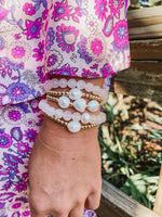 Freshwater Pearl & Rose Quartz Stretch Bracelet