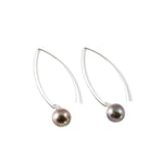 Sterling Silver Tahitian Pearl Threader Earrings -- Sea Lustre Jewelry - 1