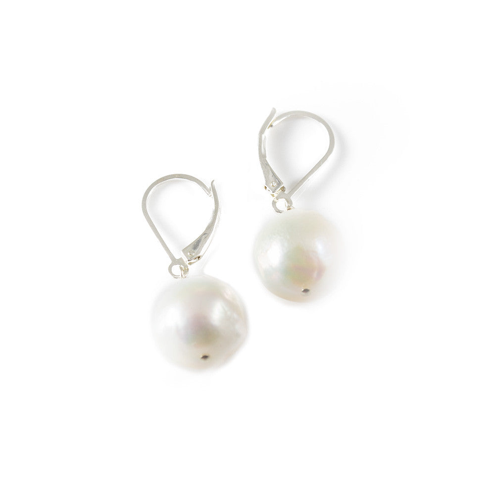 Classic Baroque Pearl Leverback Drop Earring -- Sea Lustre Jewelry