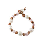 Rose Quartz & Baroque Pearl Bracelet -- Sea Lustre Jewelry - 1