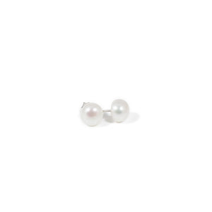 Sterling Silver 8mm White Freshwater Pearl Studs -- Sea Lustre Jewelry - 1