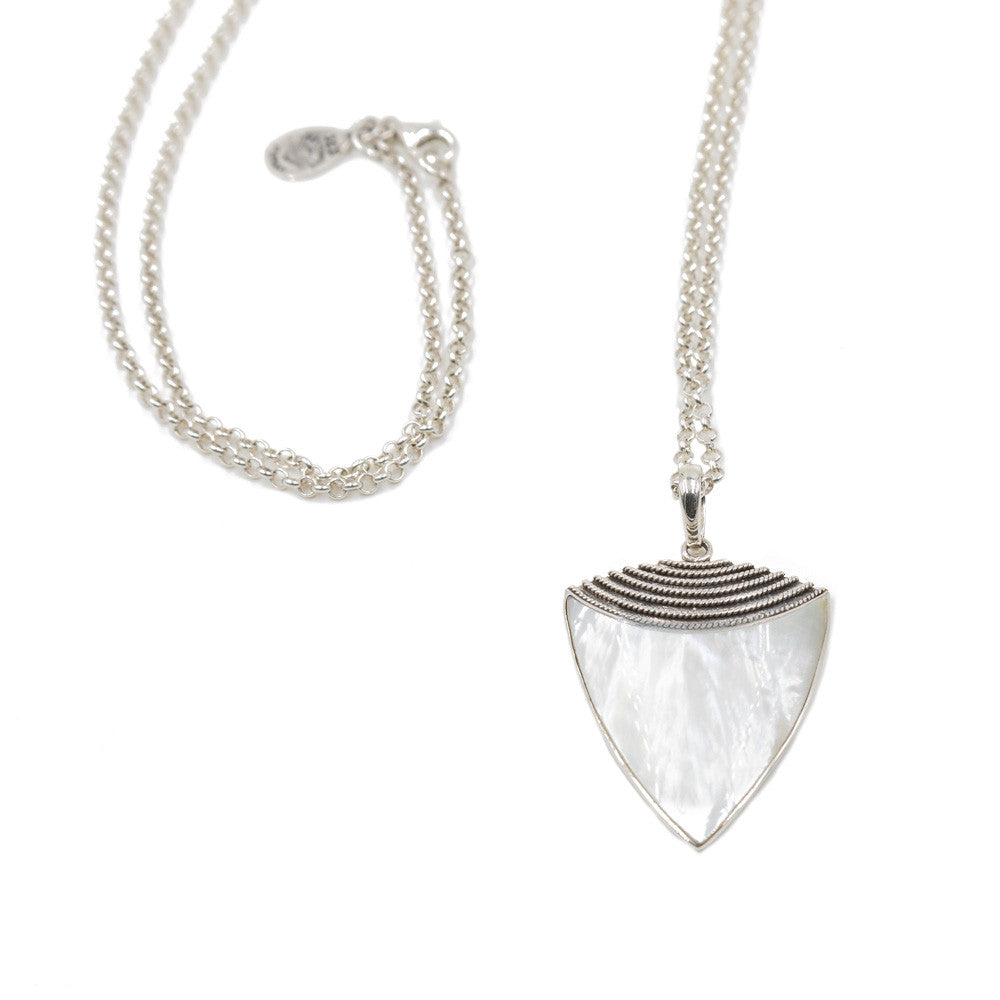 Mother of Pearl Sheild Necklace -- Sea Lustre Jewelry