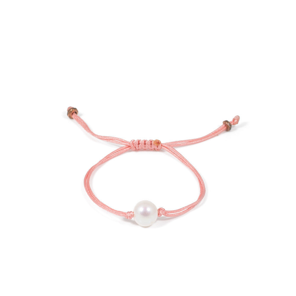 Freshwater Pearl Splash Bracelet in Coral -- Sea Lustre Jewelry