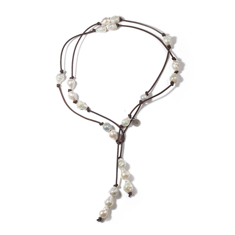 
            
                Load image into Gallery viewer, Twenty One Baroque Pearl Endless Scarf Necklace -- Sea Lustre Jewelry - 1
            
        