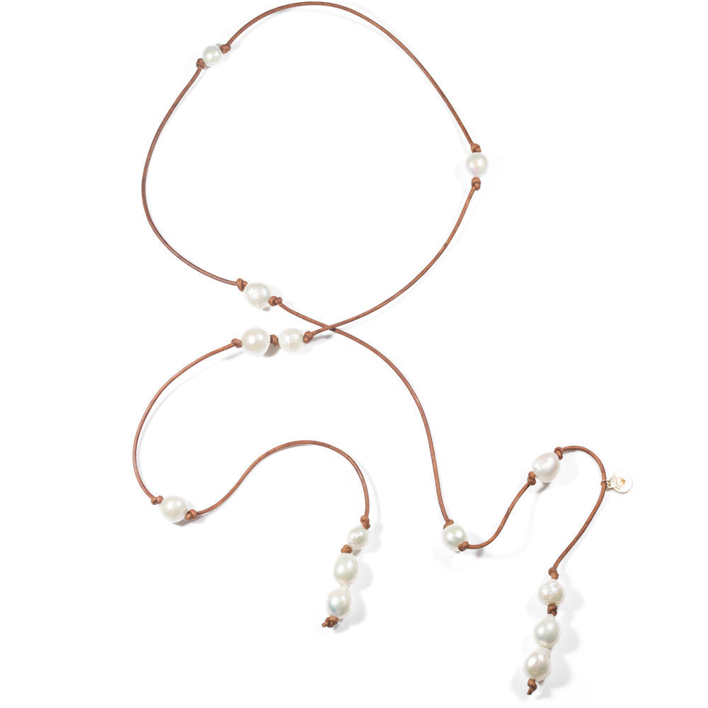 Fourteen Baroque Pearl Endless Scarf Necklace -- Sea Lustre Jewelry