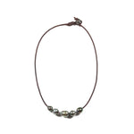 Five Tahitian Pearl Slide Necklace -- Sea Lustre Jewelry - 1
