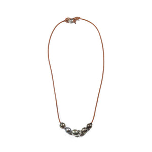 Five Tahitian Pearl Slide Necklace -- Sea Lustre Jewelry - 2