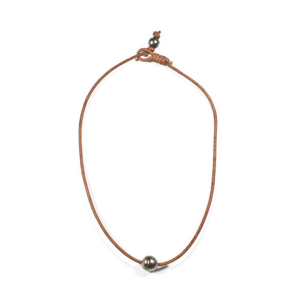 Single Tahitian Pearl Slide Necklace -- Sea Lustre Jewelry - 1