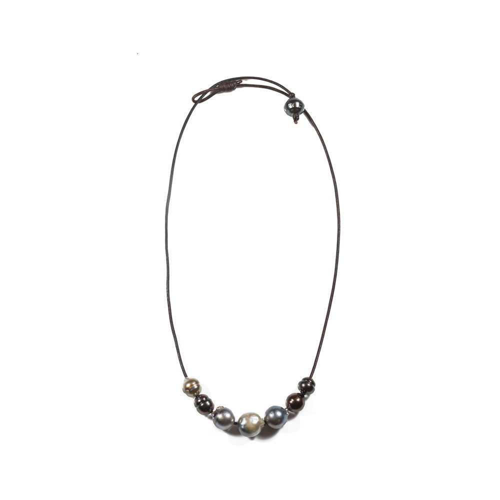Seven Tahitian Pearl Slide Necklace -- Sea Lustre Jewelry - 1