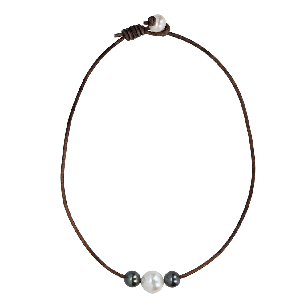 Tahitian & Freshwater Pearl Triple Slide Necklace