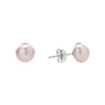 Sterling Silver 8mm Pink Freshwater Pearl Studs