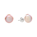Sterling Silver 10-11mm Pink Freshwater Pearl Studs see