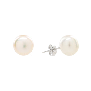 
            
                Load image into Gallery viewer, Sterling Silver 10-11mm White Freshwater Pearl Studs
            
        